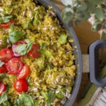Quinoa pilaf with green veggies