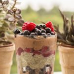 chocolate millet pudding with chia and fruits