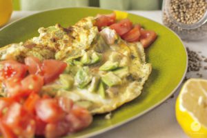 Salmno & avocado omelette