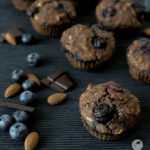 Chocolate zucchini – carrot muffins with blueberries